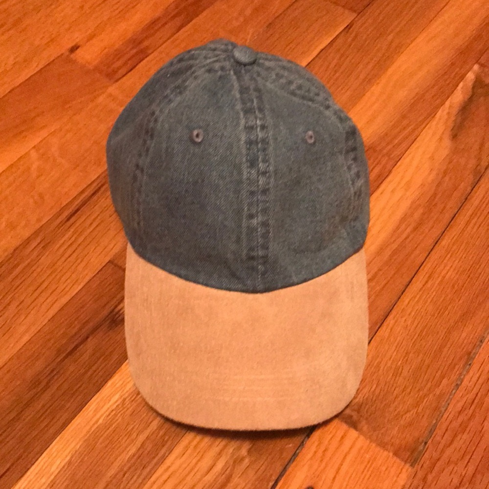 Genuine suede and denim dad cap - baseball hat